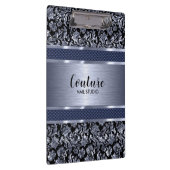 Metallische hellblaue Damasken und gebürsteter Sta Klemmbrett (Rechts)