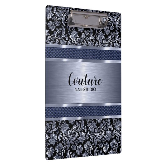 Metallische hellblaue Damasken und gebürsteter Sta Klemmbrett (Rechts)