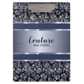 Metallische hellblaue Damasken und gebürsteter Sta Klemmbrett (Vorderseite)