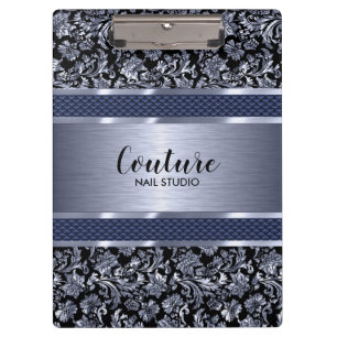 Metallische hellblaue Damasken und gebürsteter Sta Klemmbrett