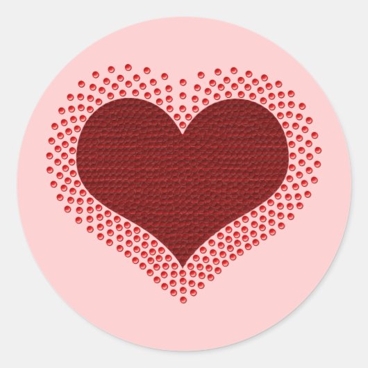 Metallische Herzkleber, rot Runder Aufkleber (Vorderseite)