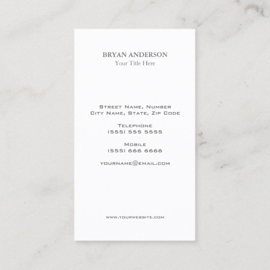 Metallische HufeisenVisitenkarte Visitenkarte (Rückseite)