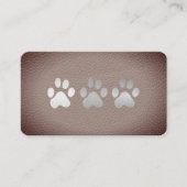 Metallische Hundepaws | Lux Leather Background Visitenkarte (Vorderseite)