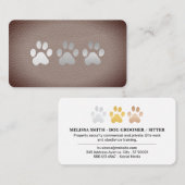 Metallische Hundepaws | Lux Leather Background Visitenkarte (Vorne/Hinten)