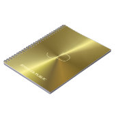 Metallische Imitat Gold Mit Monogramm moderne Vorl Notizblock (Linke Seite)