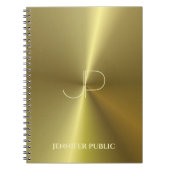 Metallische Imitat Gold Mit Monogramm moderne Vorl Notizblock (Vorderseite)