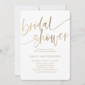 Metallische Imitat Gold Typografie Brautparty Einladung (Vorderseite)