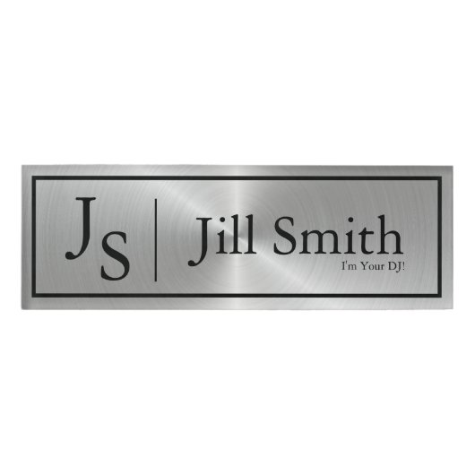 Metallische Imitat Monogram DJ Namenschild (Vorderseite)