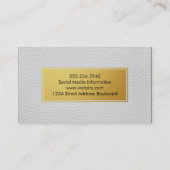 Metallische Imitate Gold Label und Leder Visitenkarte (Rückseite)
