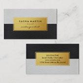 Metallische Imitate Gold Label Zwei Tone Leder Visitenkarte (Vorne/Hinten)