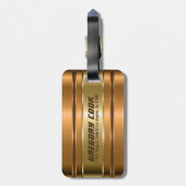 Metallische Imitate Kupfergold Streifen Muster Gepäckanhänger (Rückseite vertikal)