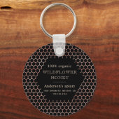 Metallische Imitate Rose Goldwabenmonogramm Schlüsselanhänger (Vorderseite)