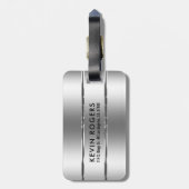 Metallische Imitate Silberstreifen Gepäckanhänger (Rückseite vertikal)