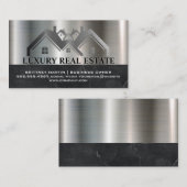 Metallische Immobilien-Logo für Real Anwesen | Mar Visitenkarte (Vorne/Hinten)