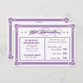 Metallische Informationen zu Lila- und Goldhotels Begleitkarte (Vorne/Hinten)