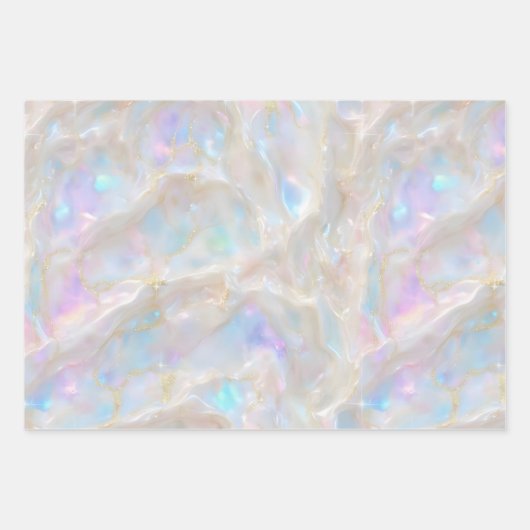 Metallische Iridescent Opal Gemstone Kristall Eleg Geschenkpapier Set (Vorderseite 2)