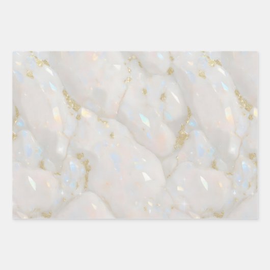 Metallische Iridescent Opal Gemstone Kristall Eleg Geschenkpapier Set (Vorderseite)