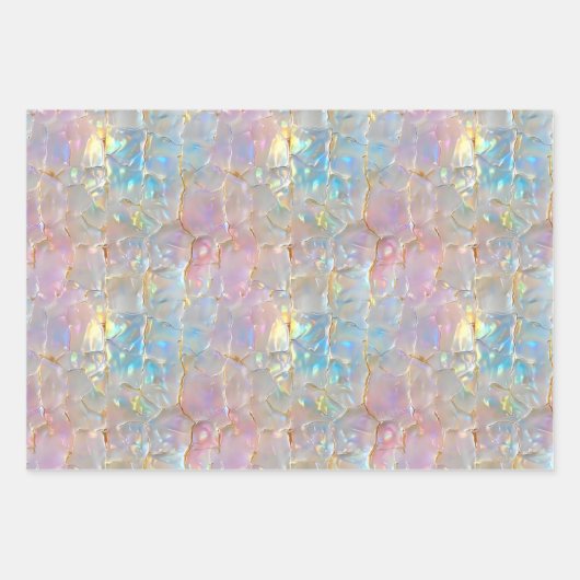 Metallische Iridescent Rainbow Holographic Girly Geschenkpapier Set (Vorderseite 2)