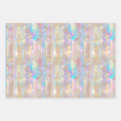 Metallische Iridescent Rainbow Holographic Girly Geschenkpapier Set (Vorderseite)
