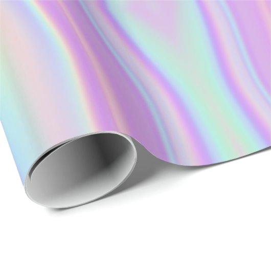 Metallische Iridescent Rainbow Pink Aqua Lila Girl Geschenkpapier (Rolleneckpunkt)