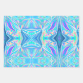Metallische Iridescent Rainbow Pink Aqua Lila Girl Geschenkpapier Set (Vorderseite 2)