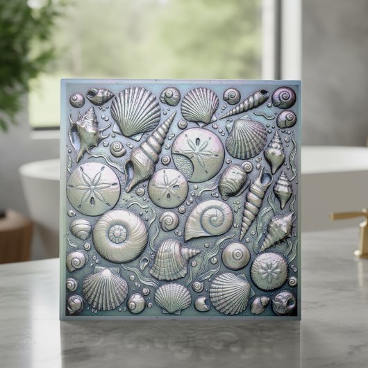 Metallische Irisierende Muscheln ID1223 Fliese