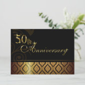 Metallische Jahrestags-Einladung des Einladung (Stehend Vorderseite)