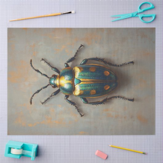Metallische Käfer Smaragdgrün und Gold-Decoupage Seidenpapier (Basteln)
