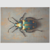 Metallische Käfer Smaragdgrün und Gold-Decoupage Seidenpapier (Vorderseite)