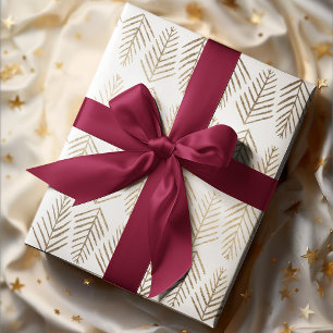 Metallische Kiefernbäume - Gold Geschenkpapier Set