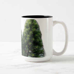Metallische Kiefernbäume mit Leaf- und Weinakzente Zweifarbige Tasse