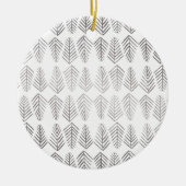 Metallische Kiefernmuster - silber Keramik Ornament (Vorne)