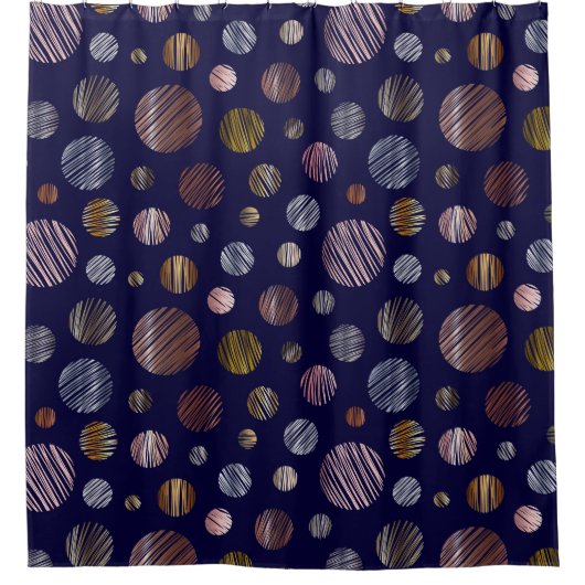 Metallische Kreise Duschvorhang (Vorderseite)