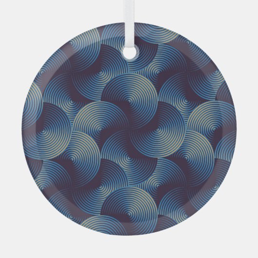 Metallische Kreise optische Täuschung, nahtloses P Ornament Aus Glas (Vorderseite)