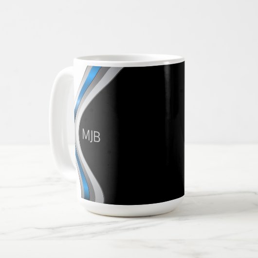 Metallische Krümmer mit Ihrer Monogramm Kaffeetasse (Vorderseite Links)