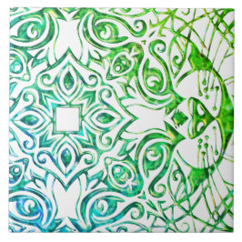 Metallische Kupfer Look Katze Kunst Cool Mandala K Fliese