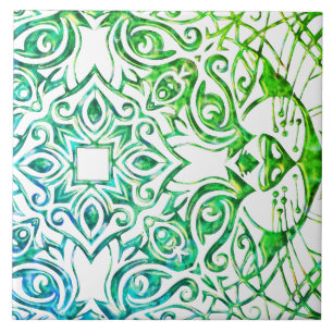 Metallische Kupfer Look Katze Kunst Cool Mandala K Fliese