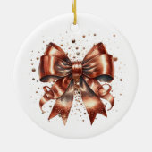 Metallische Kupfer Urlaub Bow Jahr Highlight Keramik Ornament (Hinten)