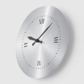 Metallische, leicht silber gebürstete Aluminiumstr Große Wanduhr (Winkel)