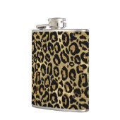 Metallische Leopard Vinyl umwickelte Flasche Flachmann (Links)