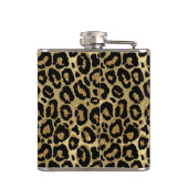 Metallische Leopard Vinyl umwickelte Flasche Flachmann (Rückseite)