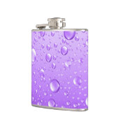 Metallische Lila Abstrakte Regenfälle Flachmann (Links)