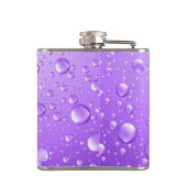 Metallische Lila Abstrakte Regenfälle Flachmann (Rückseite)