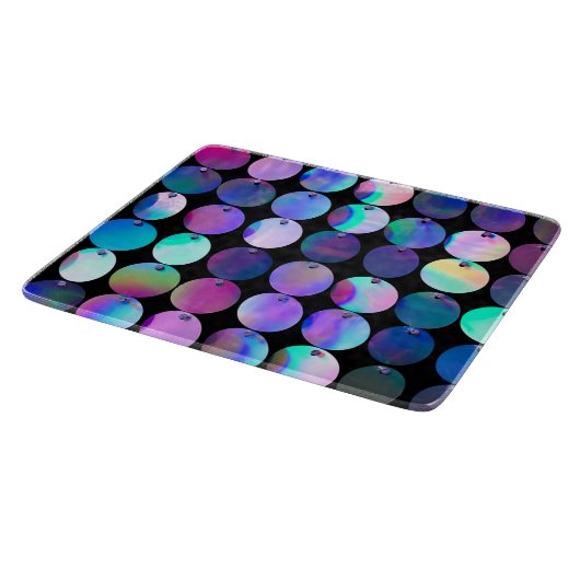 Metallische Lila Blauer Kreis Schneidebrett (Ecke)