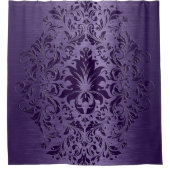 Metallische Lila gebürstete Aluminium, Lila Spitze Duschvorhang (Vorderseite)