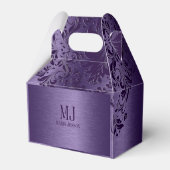 Metallische Lila gebürstete Aluminium, Lila Spitze Geschenkschachtel (Rückseite)