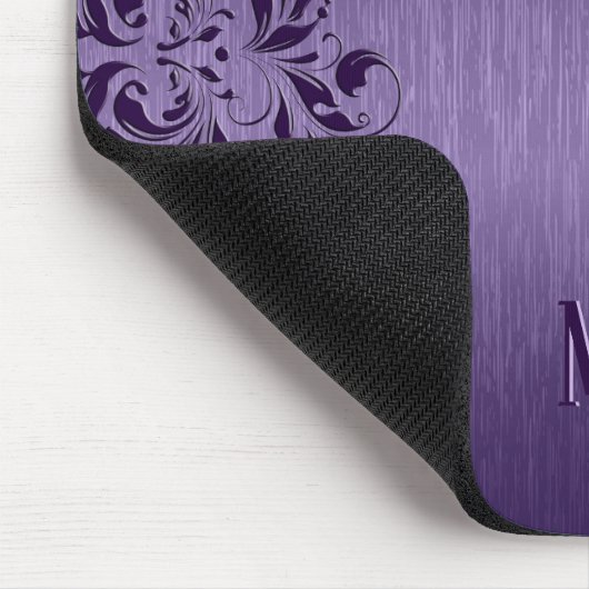 Metallische Lila gebürstete Aluminium, Lila Spitze Mousepad (Ecke)