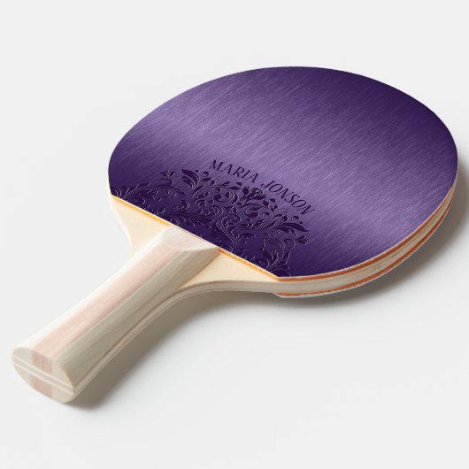 Metallische Lila gebürstete Aluminium, Lila Spitze Tischtennis Schläger (Vorderseite)
