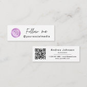 Metallische Lila Gradientinstagramm Mini Visitenkarte (Vorne/Hinten)