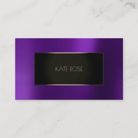 Metallische Lila Pflaumenschwarze Champaign Frame Visitenkarte (Vorderseite)